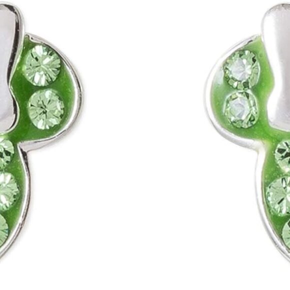 Jewelry - Sterling Silver Minnie Mouse Stud Earrings Pave Birthstone Crystal Gift